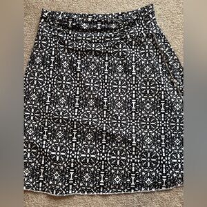 lola Black and White Geometric A-Line Skirt